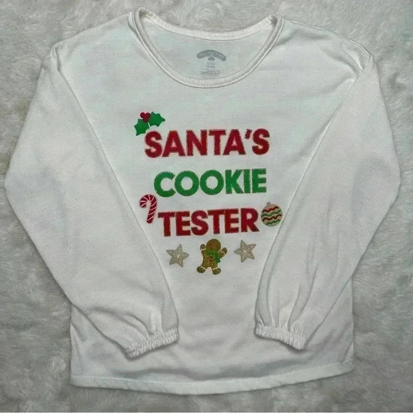 Holiday Time Christmas Santa’s Cookie Tester Pajamas White / Red / Green Size SM - Picture 2 of 16